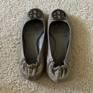 Tory Burch flat silver color